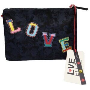 Love Ellen Degeneres Zippered Pouch Cosmetic Jewelry Bag Case Navy Tv Celebrity